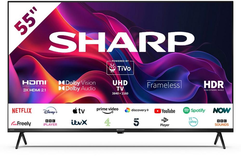 Sharp 4T-C55GM6245KS 55" 4K UHD Quantum Dot Frameless Smart TiVo TV 