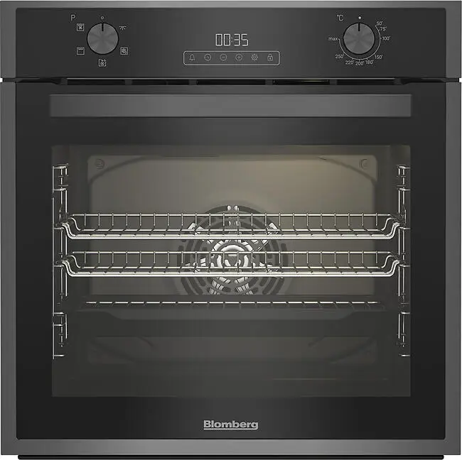 Blomberg ROEN9202DX 59.4cm Built In Single AeroChef Oven - Dark Steel