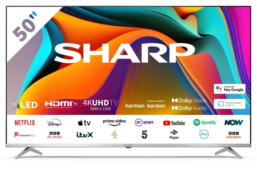 Sharp 4T-C50FP1KL2AB 50" 4K UHD Android Smart TV