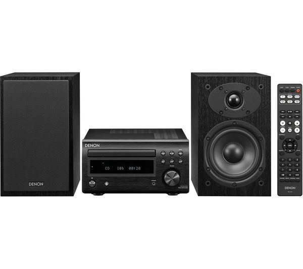 Denon DM41DAB Mini HiFi System with Speakers - Black