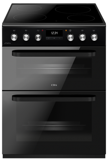 [CFC631BL] CDA CFC631BL 60cm Double Oven Electric Cooker with Ceramic Hob - Black