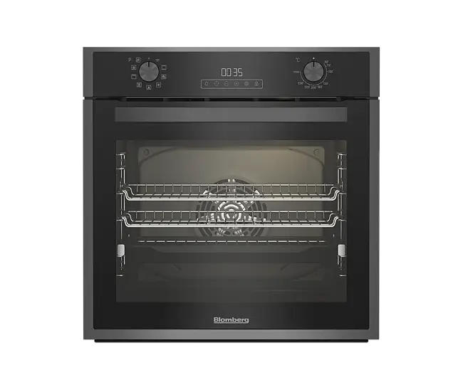 [ROEN9222DX] Blomberg ROEN9222DX 59.4cm Built In Single AeroChef Multi-Function Oven - Dark Steel