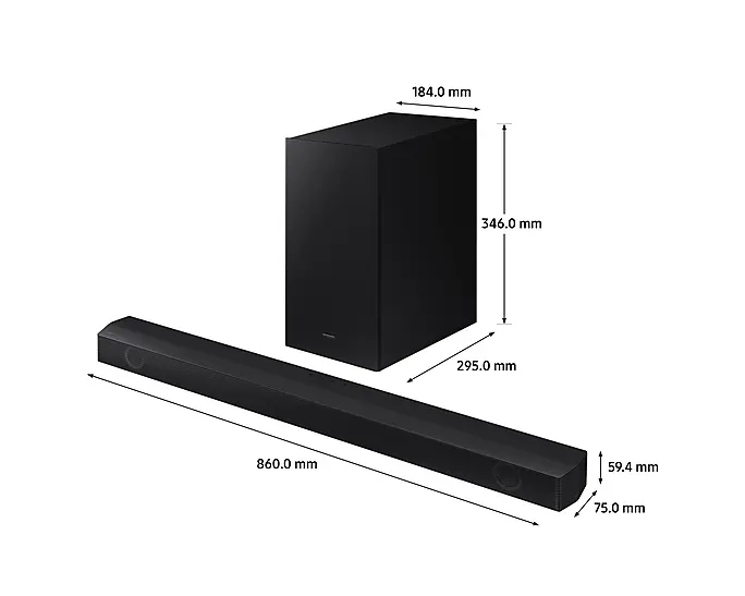 [HW_B530XU] Samsung HW_B530XU Wireless Soundbar with Subwoofer and game mode - Black 